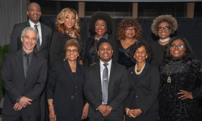 (back row) Dr. A. Dexter Samuels, Minority Business Advocate-MNAA; Harriet Wallace, Emcee-Fox News; Marilyn Robinson, MED Week Coordinator-Nashville Minority Business Center; Jacqueline Rowe, HCA-Corporate Partner; Elaine Reynolds, Minority Business of the Year-CorBrook, LLC; (front row) Jason Rogers and Joyce Searcy, Belmont University-Corporate Partner Award; Robert Sherrill, Minority Business of the Year-Imperial Cleaning Systems; Deborah H. Luter, Commitment Award-MED Week Steering Committee and TDOT; Ashley Northington, MED Week Steering Committee and DENOR Brands (Courtesy of Anthony Beasley photography)