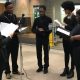 The Lawson State Community College Choir quartet performed Christmas songs at the Birmingham Public Library, Central Branch on Sunday, Dec. 16, 2018. The quartet performed Christmas favorites like “Silent Night,” “Go Tell it on the Mountain,” “Joy to the World,” “Have Yourself a Merry Little Christmas” and “The Christmas Song.” The quartet was directed by Dr. Jillian Johnson, music professor at Lawson State and included students (from left) Jemanuel Pullom, Javaris Williams, BreAna Doss and Kayla King.