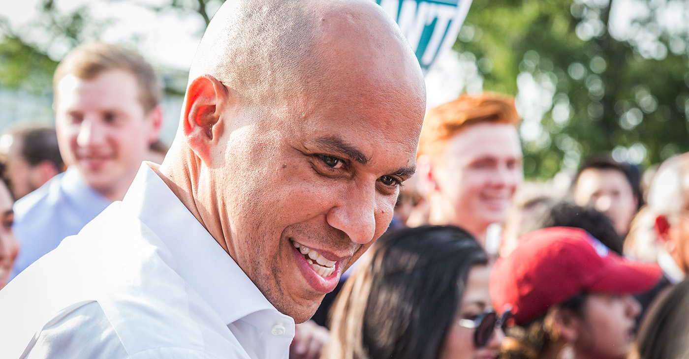 Senator Cory Booker (D-NJ) speaks during the “Linking Together: March to Save Our Care" Rally at the U.S. Capitol on June 28, 2017. Democratic Party Leaders and others spoke to defend the Affordable Care Act and to defeat Republican Party efforts to repeal so called "Obama Care" and replace it with "Trump Care" alternatives. (Photo: Wikimedia Commons / Mobius in Mobile)