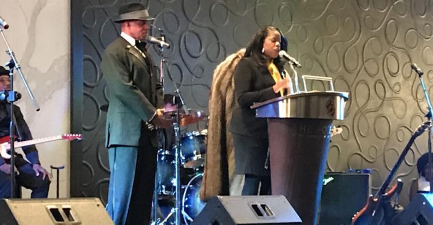 Prince George’s County State’s Attorney Aisha Braveboy at the Zonta Club of Mid-Maryland and Yellow Rose Foundation annual fundraiser at the Hotel at the University of Maryland in College Park, MD on Feb. 16.