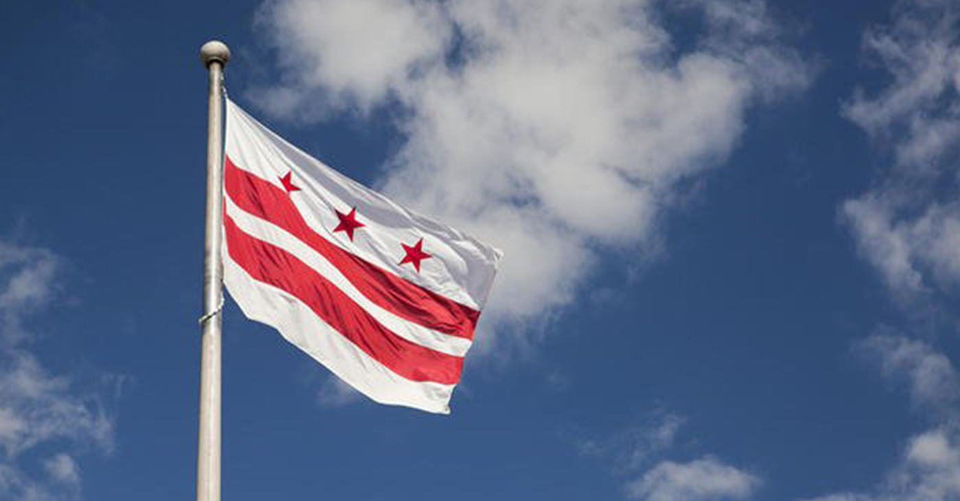 Flag of the District of Columbia (Courtesy of dpw.dc.gov)