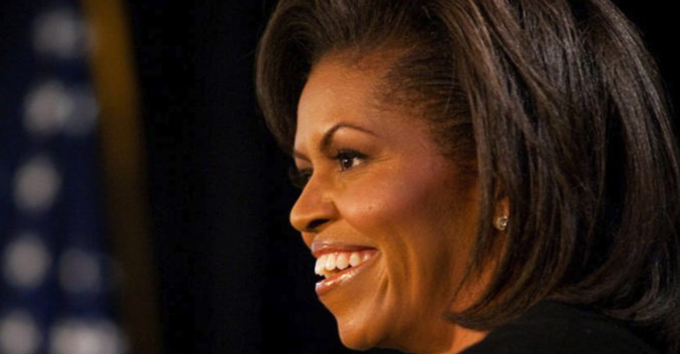 First Lady Michelle Obama addresses a gathering at The Arts Center in Fayetteville, N.C., Thursday, March 12, 2009, on her first official trip as First Lady. She also visited nearby Ft. Bragg.