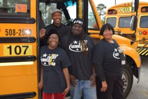 St. James-Santee bus drivers Wayne Lee, Tangie Maxwell, Carolyn Kinlock and Tim Green