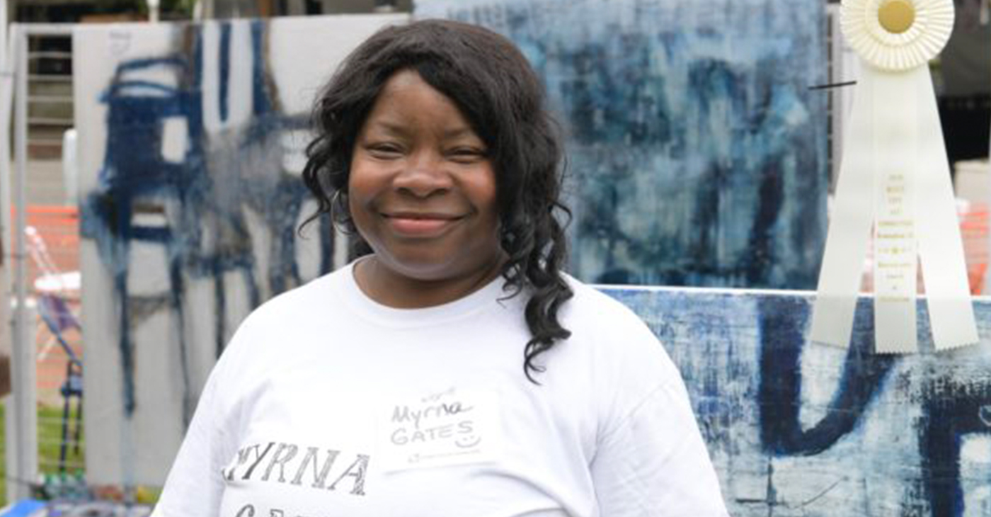 Myrna Gates from Birmingham’s Wenonah community won an Award of Distinction during the Art Connection. (Photo by: Amarr Croskey | The Birmingham Times)