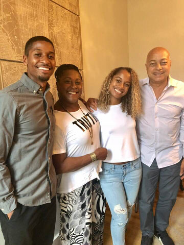 Alan with wife Yvonne and their children.