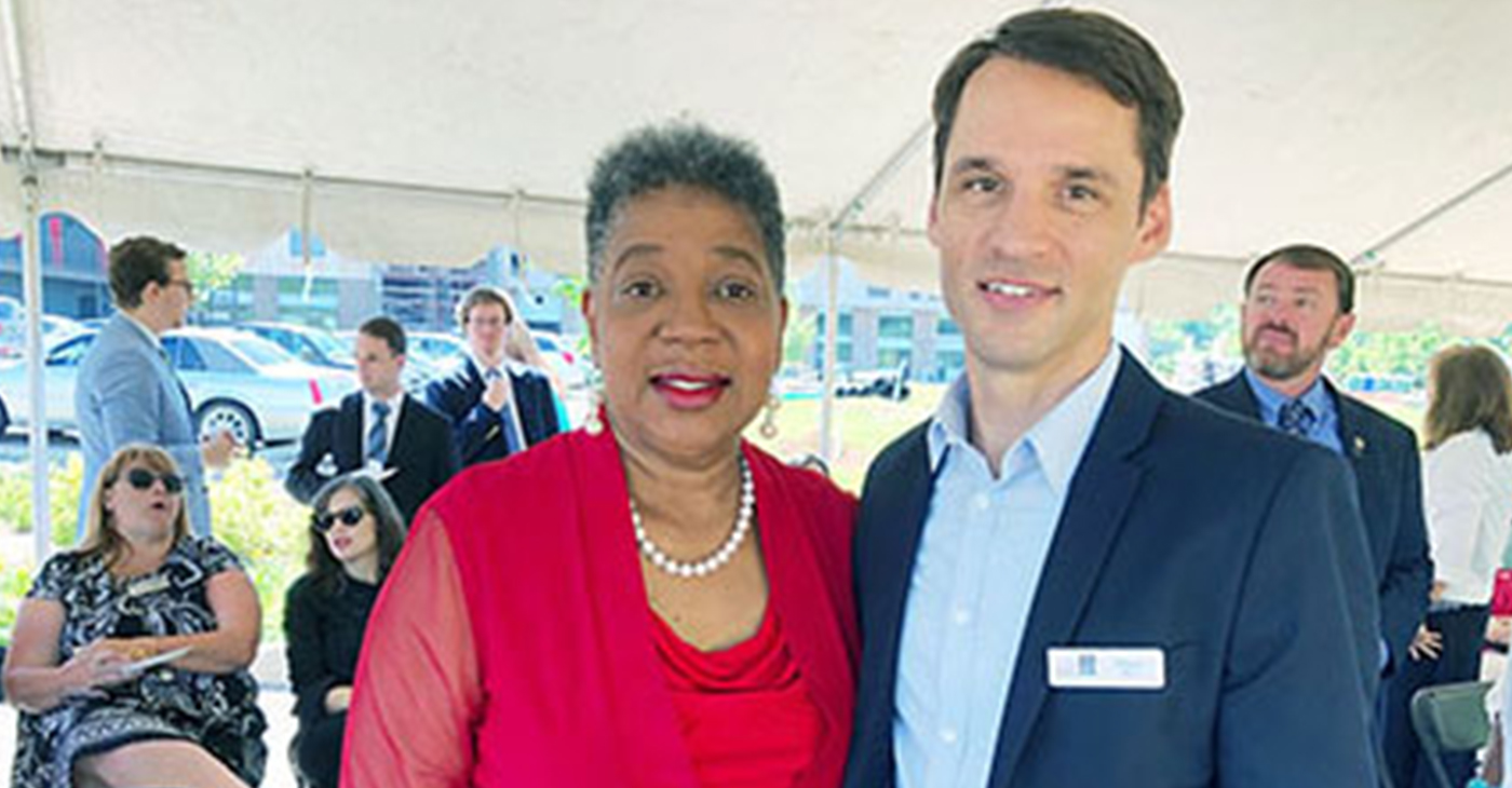 Brent Elrod, Director of Planning and Development for Urban Housing Solutions and State Senator Brenda Gilmore were featured speakers at the groundbreaking for a new housing for seniors with low-to-moderate incomes. Photo by Clare Bratten