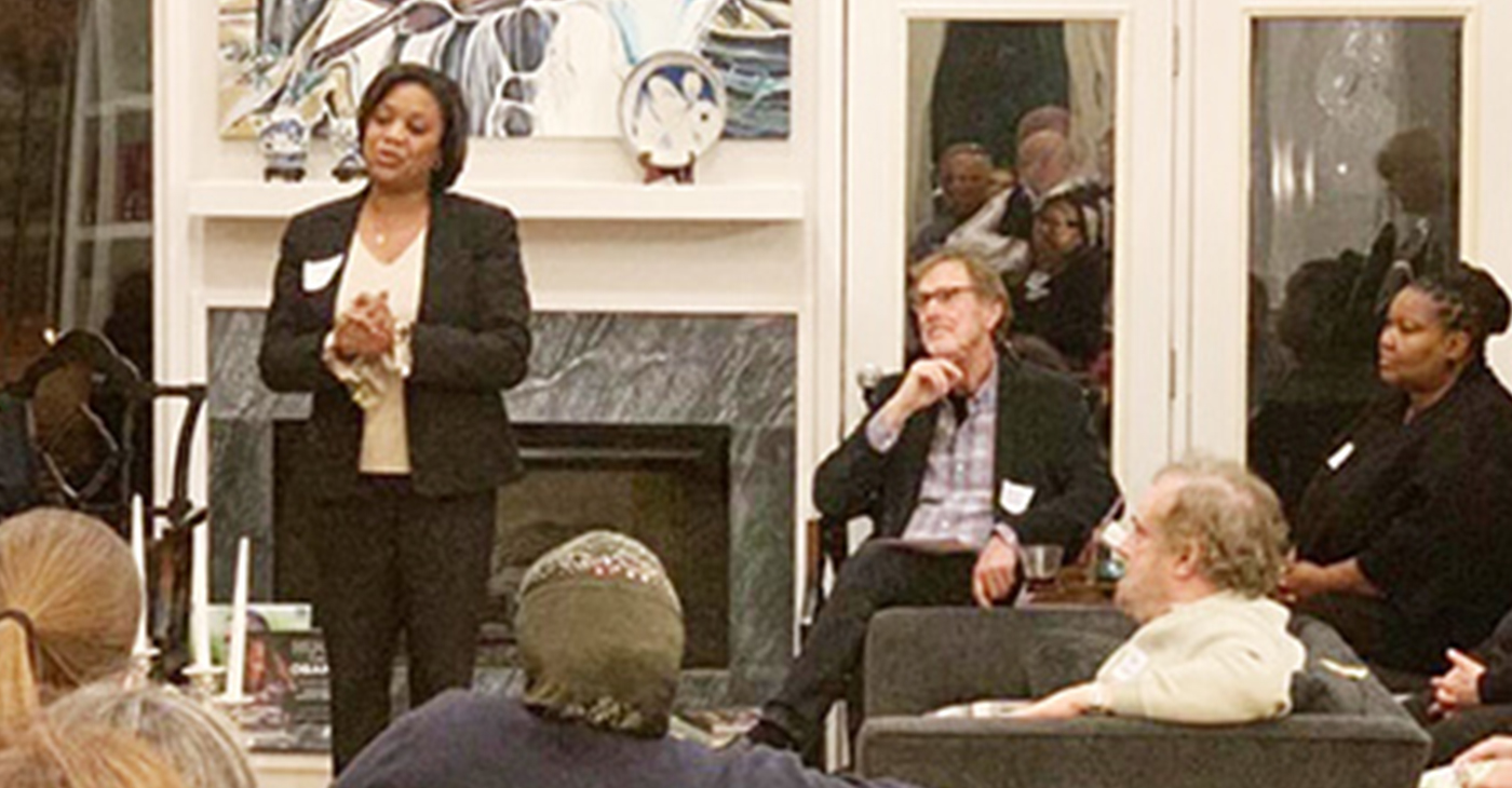 Speaking on the campaign trail, Jennifer Gamble is a candidate for the open seat to represent District 3 on Metro City Council. (Courtesy photo)