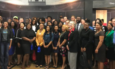 Twenty Birmingham City Schools students and recent graduates at "Signing Day" at the Negro Southern League Museum downtown where they were matched with local companies for a seven-week apprenticeship program as part of the Birmingham Promise pilot initiative. Students are pictures here along with city officials and company representatives. (Erica Wright Photos, The Birmingham Times)