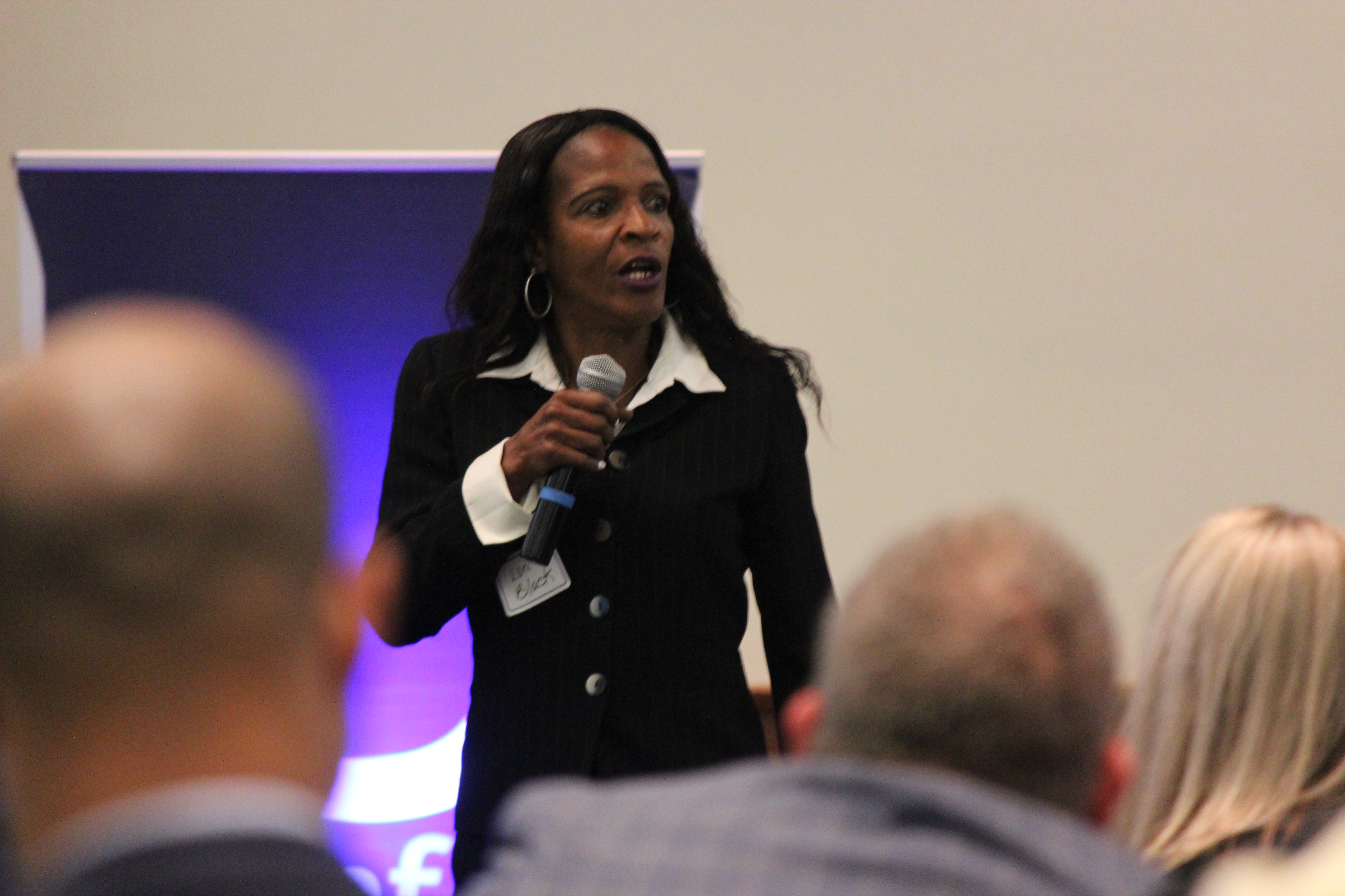 Lori Black, an ex-offender determined to get a job, pleaded with employers and elected officials to help people like her become productive citizens again. “I’ve got something to contribute,” she said. (Photo: Lee Eric Smith)