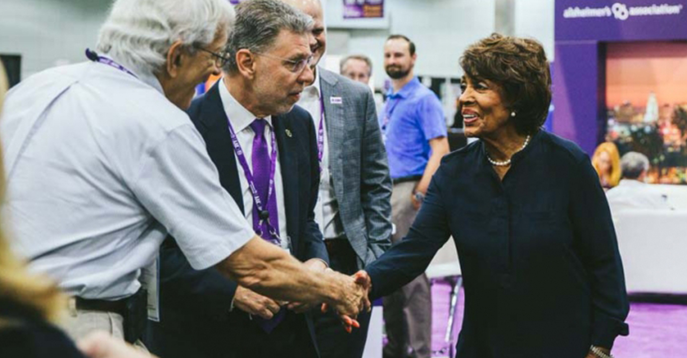 Rep. Maxine Waters (CA-43), Co-Chair of the Congressional Task Force on Alzheimer’s Disease, attends the Annual Alzheimer’s International Conference (AAIC) in Los Angeles and discusses new technology and scientific breakthroughs in the fight against Alzheimer’s Disease. (Photo Courtesy of the Alzheimer’s Association)