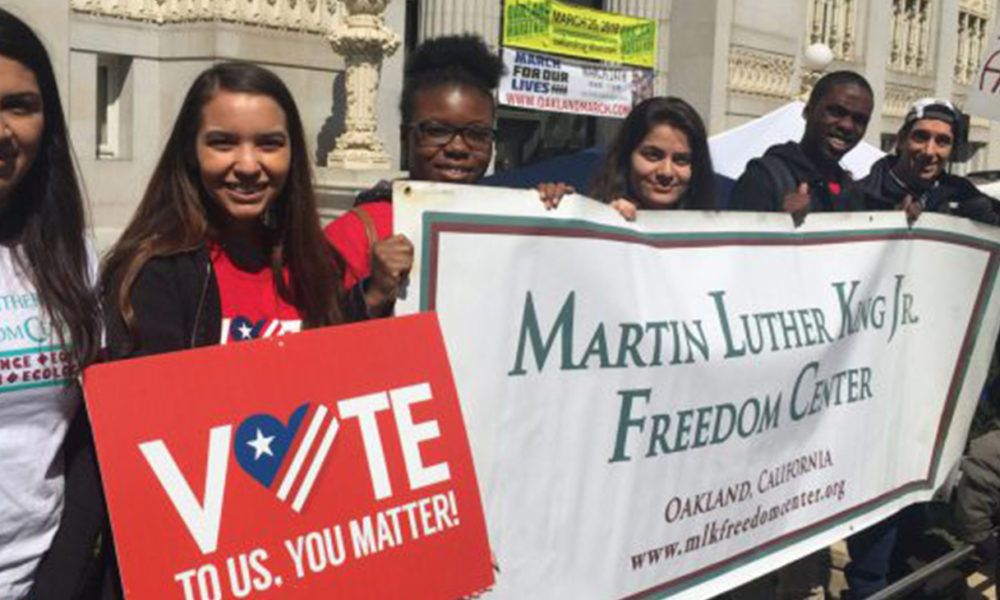 Participants in the statewide Youth and Civic Engagement Initiative learn how to organize community and encourage voter engagement. Photo courtesy of MLK Freedom Center.