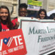 Participants in the statewide Youth and Civic Engagement Initiative learn how to organize community and encourage voter engagement. Photo courtesy of MLK Freedom Center.