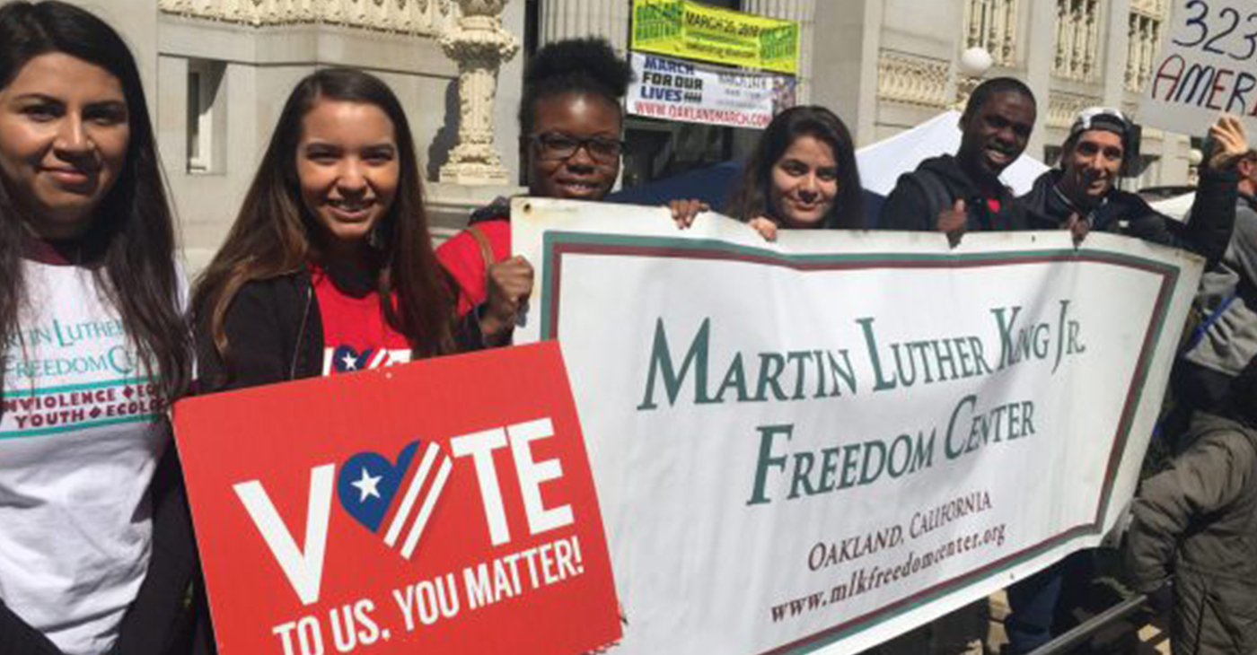 Participants in the statewide Youth and Civic Engagement Initiative learn how to organize community and encourage voter engagement. Photo courtesy of MLK Freedom Center.