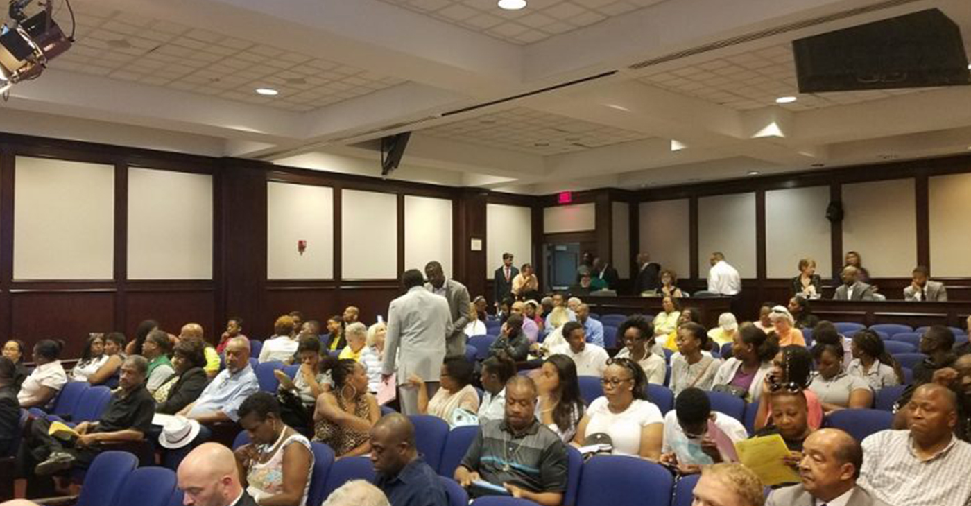 More than 100 people attended a Prince George’s County Planning Commission meeting July 18 to hear about a proposed 4-million-square-foot merchandise logistics center in Upper Marlboro. The proposal eventually got approved and now heads to the District Council. (William J. Ford/The Washington Informer)
