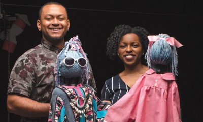 Atlanta-based artists Greg Hunter and Jimmica Collins on set for the Center for Puppetry Arts’ 2019 production of ‘Beauty and the Beast.’ (Photo: Reginald Duncan / The Atlanta Voice)