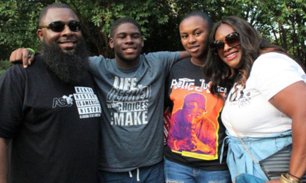 From left: Kenneth Marbry II; Kenneth Marbry III; Amariya Marbry and Patrice Marbry during Freedom Fest (Photo by: Ameera Steward | The Birmingham Times)