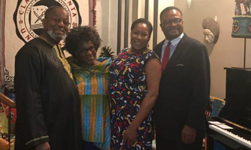 From left: Elias, Gaynell and Daagye Hendricks and Dr. George French during a welcome reception for French at the Hendricks' home hosted by the Clark Atlanta University Alumni Association Birmingham Chapter. (Photo by: Erica Wright | The Birmingham Times)