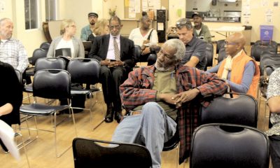 Community meeting at the San Antonio Senior Center in the Fruitvale District to dis¬cuss racial disparities in hiring African American workers and contractors on City of Oakland building projects, Monday, Aug. 19, 2019. (Photo by: Ken Epstein)