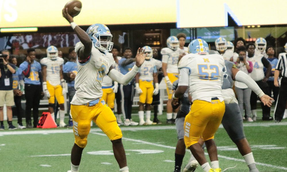 Photo of the Mays Raiders in Corky Kell action at Mercedes-Benz Stadium. (Photo by: Itoro N. Umontuen | The Atlanta Voice)