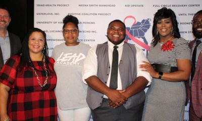 National experts and advocates at Southern HIV/AIDS Awareness Day in Birmingham. From left: Rusty Bennett; Dafina Ward; Shirley Selvage; Quentin Bell; Carmarion Anderson and Aquarius Gilmer. (Photo by: Ameera Steward, The Birmingham Times)