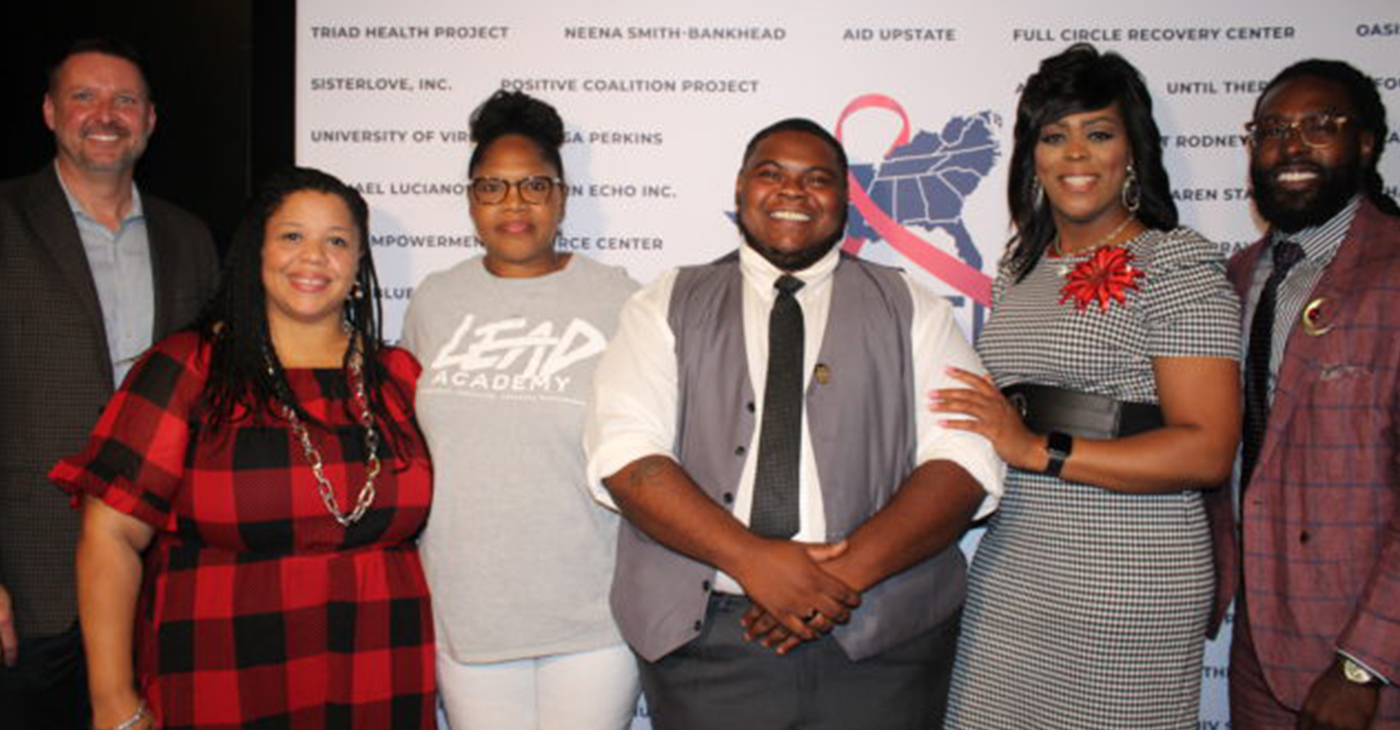 National experts and advocates at Southern HIV/AIDS Awareness Day in Birmingham. From left: Rusty Bennett; Dafina Ward; Shirley Selvage; Quentin Bell; Carmarion Anderson and Aquarius Gilmer. (Photo by: Ameera Steward, The Birmingham Times)