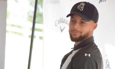NBA Superstar Steph Curry of the Golden State Warriors at Langston Golf Course in Washington, D.C. to announce his commitment to Howard University establishing a new Division I golf program (Photo by Mark F. Gray) The