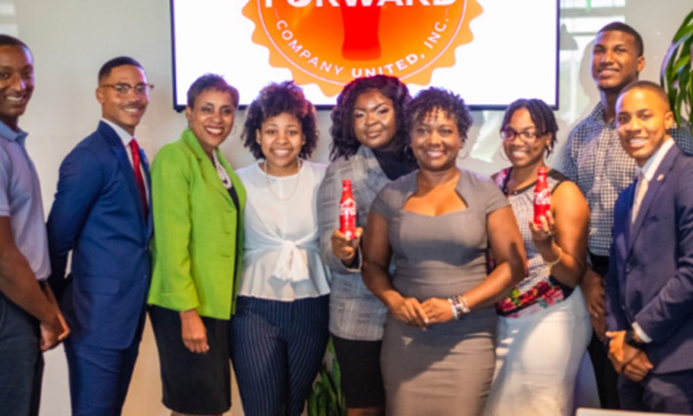 From left: Kendarius Youngblood, Talladega College; Zak Thornton, Tuskegee University; Casi Ferguson, United Negro College Fund; Brianna Jones, Miles College; Gabrielle Williams, Stillman College; Pamela Cook, Director of Multicultural Marketing and Community Affairs with Coca-Cola UNITED; Jada Jamison-Belser, Alabama State University; Pablo Vallejo, Stillman College and Bryant Williams, Alabama State University. (Amarr Croskey, For The Birmingham Times)