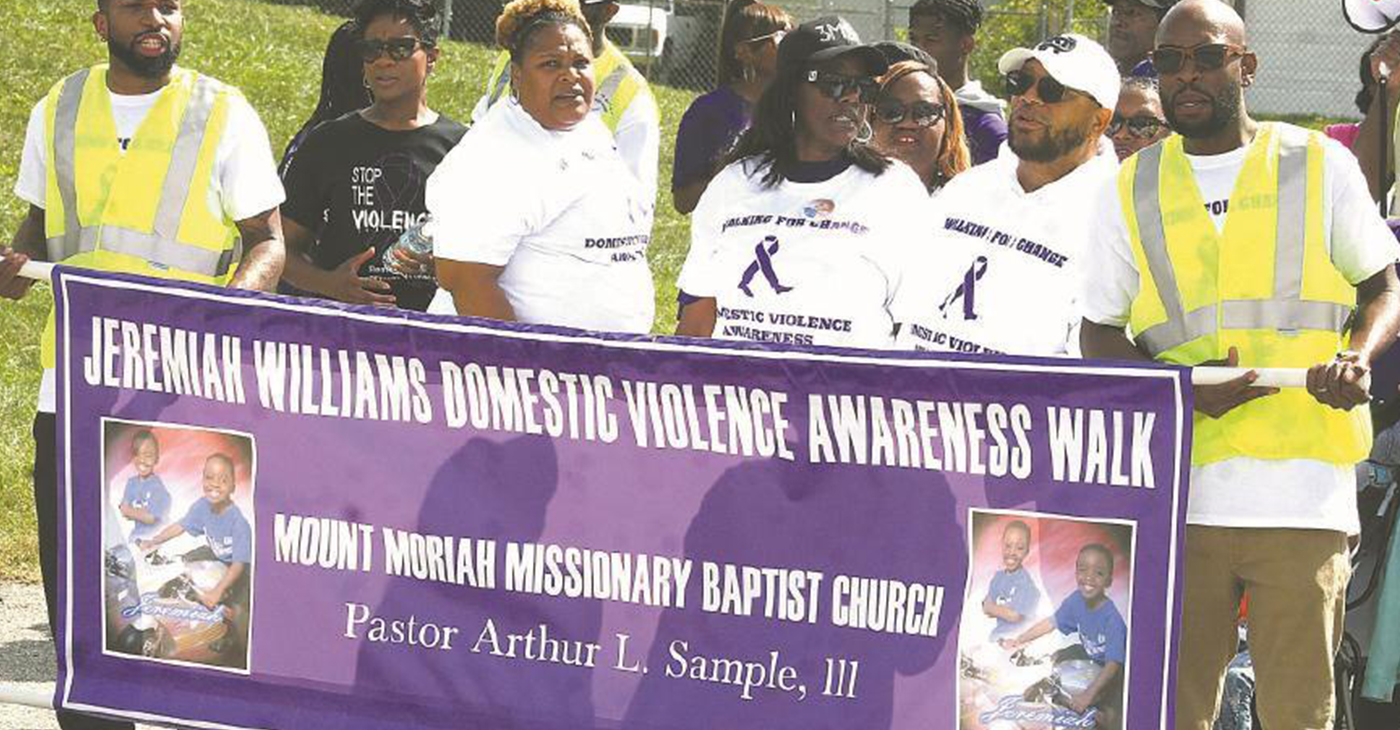Pastor Arthur L. Sample III and First Lady Barbara (center) led the march through the surrounding neighborhood.