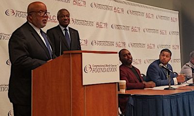 Rep. Bennie Thompson (left), Mississippi Democrat, speaks about Black male voting during the Congressional Black Caucus Foundation's Annual Legislative Conference in northwest D.C. on Sept. 13. (Photo by: William J. Ford | The Washington Informer)