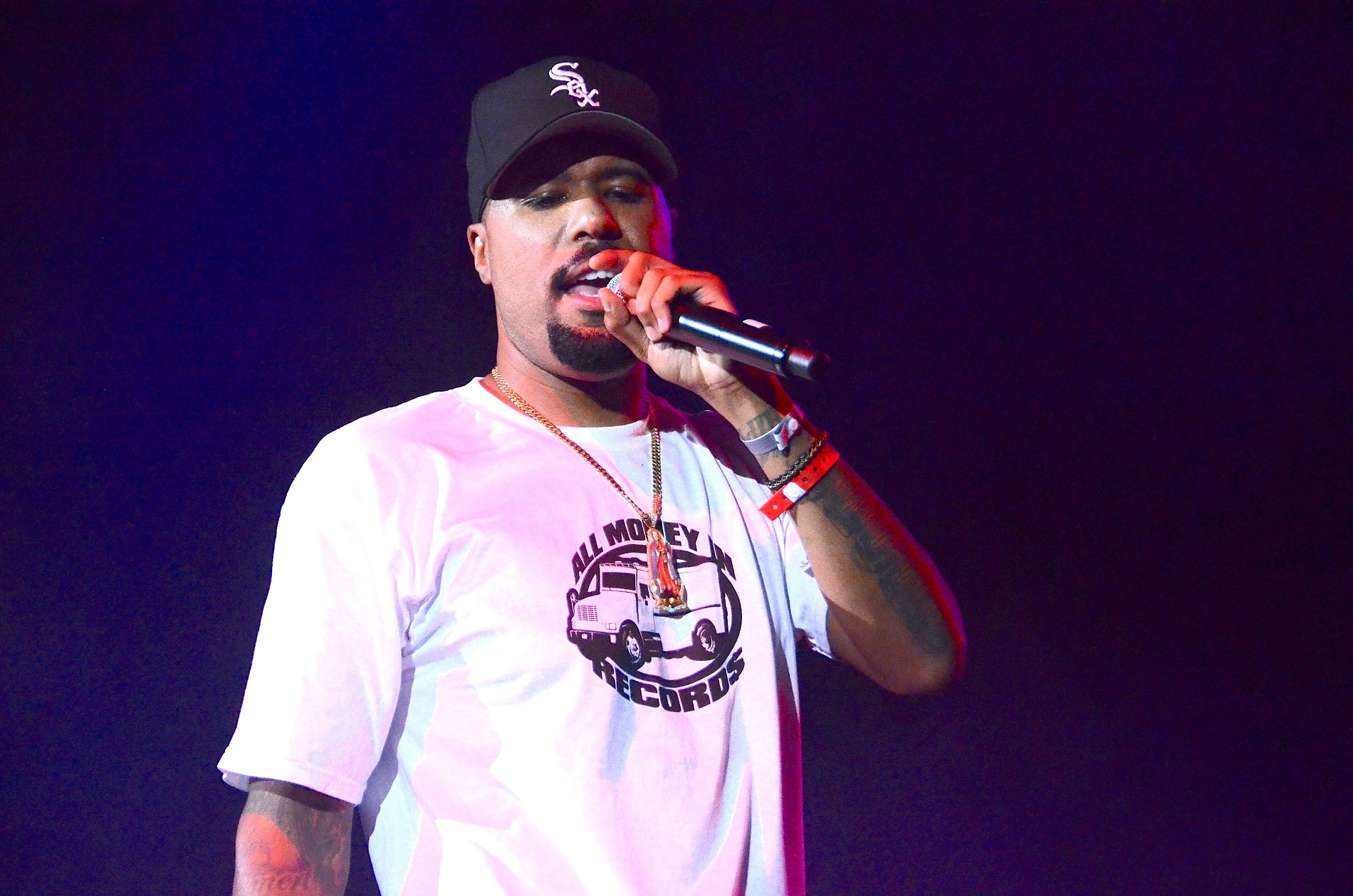 Dom Kennedy Donned All Money In Shirt In Honor Of The Late Nipsey Hussle. (Photo by: Bertram Keller | L.A. Sentinel)