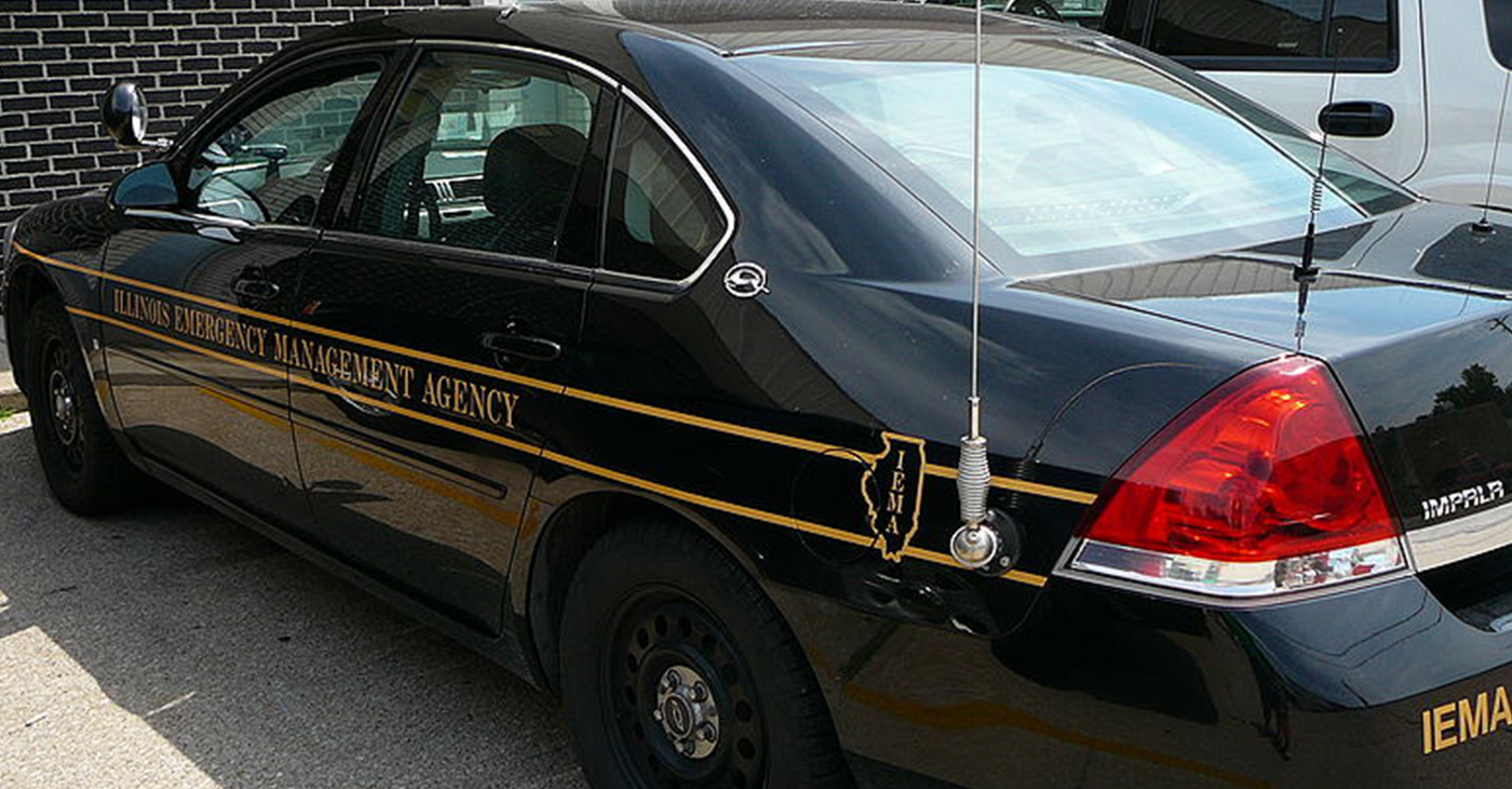 An Illinois Emergency Management Agency (IEMA) Marked Impala as pictured from a public street without occupants in Macomb, Illinois (Photo by: IlliniGradResearch | Wiki Commons)
