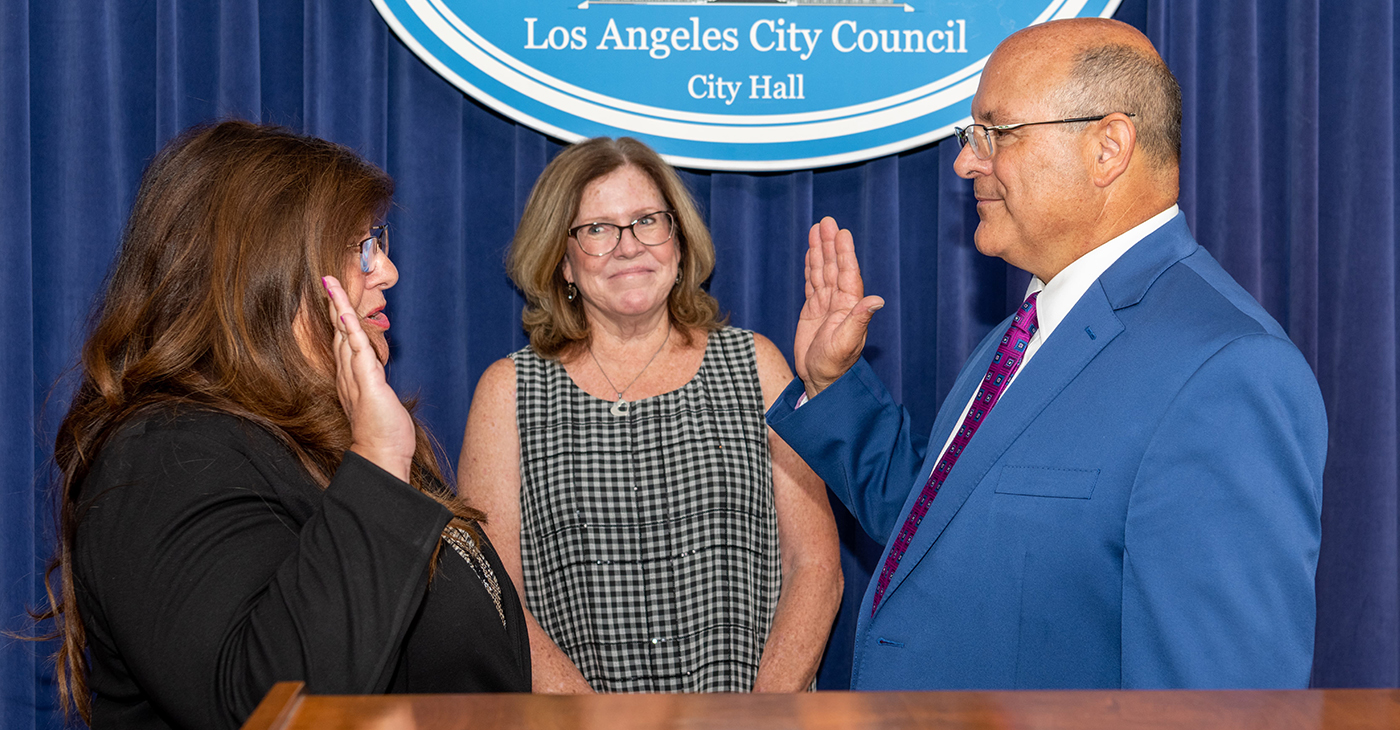 Swearing in of Martin Adams as the new as the new general manager and chief engineer of the Los Angeles Department of Water and Power. (Photo by: ladwpnews.com)