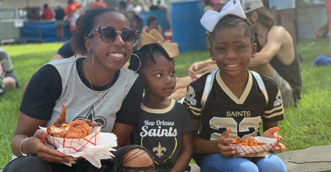 Residents enjoy food an entertainment on the final day of the National Fried Chicken Festival on Sunday, Sept. 22, 2019 at Woldenberg Park. (Photo by: Hannah Shareef)