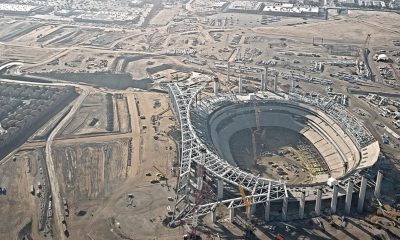 SoFi Stadium under construction in November 2018. (Photo by: Phillip Kalantzis Cope | Wiki Commons)