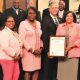 Members of Alpha Kappa Alpha Sorority, Incorporated, Gamma Sigma Omega Chapter receives a City of Savannah proclamation for Breast Cancer Awareness. GSO Chapter members pictured with Mayor Eddie DeLoach and Savannah City Council.