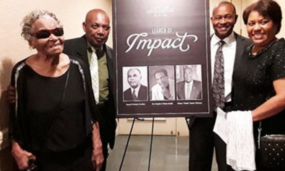 hown at the installation are the relatives of the late Attorney Perkins (L-R) Daughter Camilla Thompson, grandson Reginald Thompson, nephew Paul Perkins, Jr. and wife Andrea Perkins.