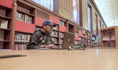 Earl Smith, 67, visits the library three or four times a week to do research and enjoys browsing through the collection at the Center for Black Literature and Culture. (Photo by: Tyler Fenwick)