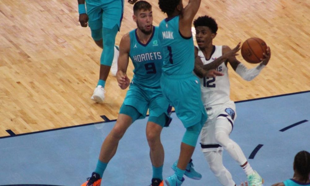 Ja Morant faced his first NBA competition on Oct. 14, when the Charlotte Hornets visited for a preseason game. Morant scored 15 points to go with six assists, but Charlotte pulled away in the fourth quarter to win. (Photo by: Lee Eric Smith)