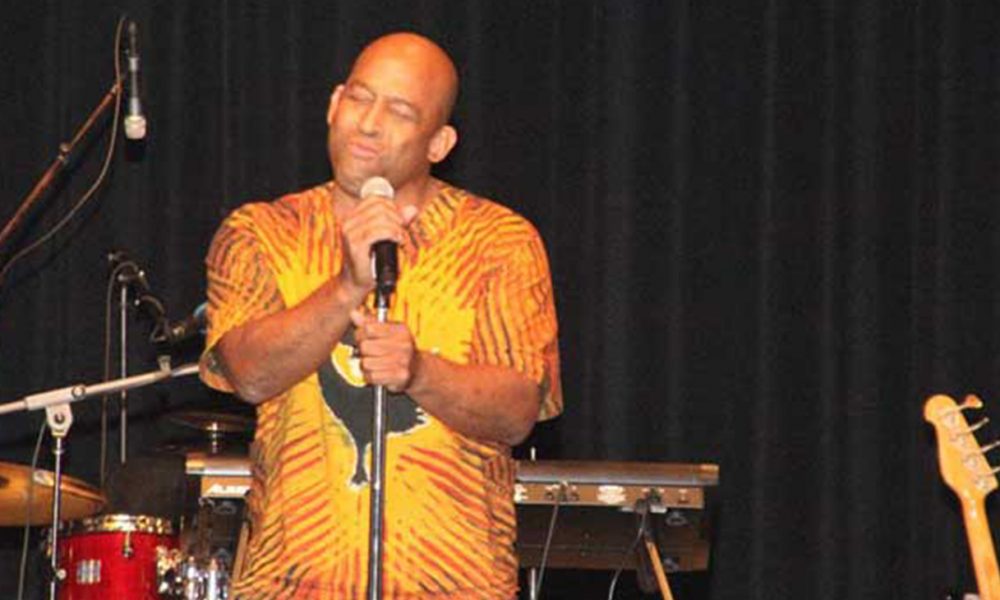 Michael "Quess?" Moore performs at "A Night of Spoken Word" on Oct. 4, 2019. The event was organized by the Center for African & African American Studies at SUNO in collaboration with the International Arts Foundation of New Orleans. (Photo by: Lacee Ancar)