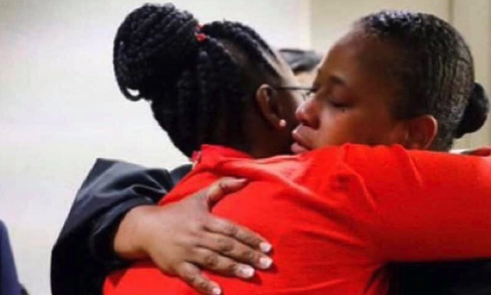 Mother of Botham Jean, Mrs. Allison Jean, embraces Judge Tammy Kemp. (Photo: Cheryl Smith / I Messenger Media L.L.C.)