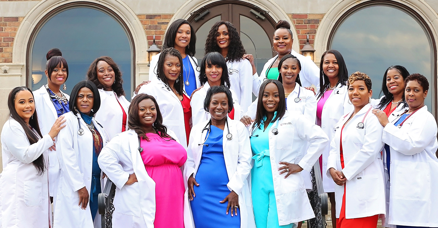 Meet the Black nurse practitioners of Cincinnati. In bottom row, from left, are Shannon Kemper, Kenisha Davis, Dayla Edwards, Dr. Lisa Wilson, Andrea Richard-Thomas, Felicia Beckham and Nicole Jackson. In middle row, from left, are Jami Gibson, Latoya Davis, Dr. Daniyel Roper, Robin Melton-Brown, Tameka Larkin, Carol Parker and Krishona Poignard. In top row, from left, are Nicole Mullins, Marci Fitzgerald and Dianna Harrington. Photo taken at Maketewah Country Club by Jessica Simone Photography at www.jessicasimonephotography.com
