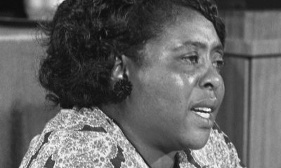Fannie Lou Hamer, American civil rights leader, at the Democratic National Convention, Atlantic City, New Jersey, August 1964. This image is available from the United States Library of Congress's Prints and Photographs division. (Photo: Warren K. Leffler, U.S. News & World Report Magazine; Restored by Adam Cuerden / Wikimedia Commons)