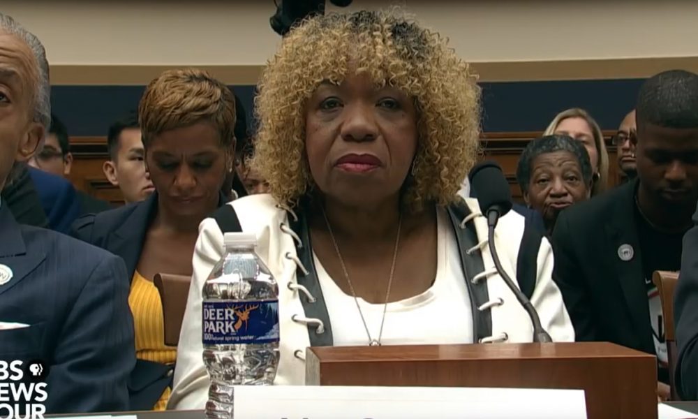 The mother of Eric Garner, the man who was killed after being put in a chokehold by police in 2014 in New York City, testified before the House Judiciary Committee on Sep. 19, 2019. “Violent police have no place in this society,” said Gwen Carr, Garner’s mother, who urged lawmakers to pass a bill that would prevent police from using chokeholds. The Rev. Al Sharpton and other civil rights and community advocates appeared before the committee. (Photo: PBS News Hour / YouTube)