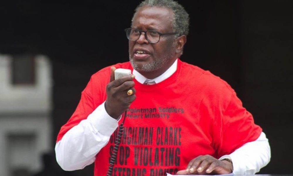 Minister Ari Merretazon at Veterans' Protest for a Director of Veterans Affairs and Veterans Grave Registration Record, Philadelphia City Hall, 2015