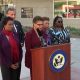 Members of the Congressional Black Caucus, Rep. Karen Bass (D-CA) (center), Rep. Barbara Lee (D-CA) (fourth from left), and Congresswoman Yvette Clarke (D-NY) (far left), along with local Congressman, Rep. Juan Vargas (second from left), visited a shelter for African asylum-seekers in Tijuana November 22, 2019. Attorney Nana Gyamfi, the executive director of the Black Alliance for Just Immigration (far right), joined the group at the border. (Photo: Screen capture KPBS / YouTube)