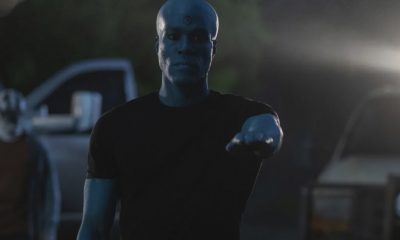 In episode eight, Dr. Manhattan's decision to turn into a black man was based on the fact that Angela feels more comfortable being with a black man and Adrian Veidt's storyline connects since he was the one to erase Dr. Manhattan's Memory.