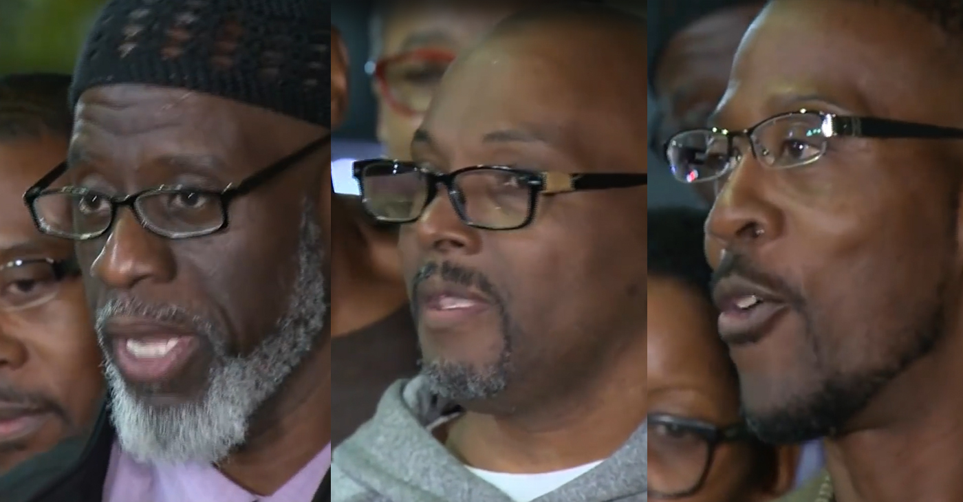 (From L to R) Andrew Stewart, Ransom Watkins and Alfred Chestnut, were released and exonerated after spending 36 years in prison for a crime they didn't commit. (Photo: CBS News/YouTube)