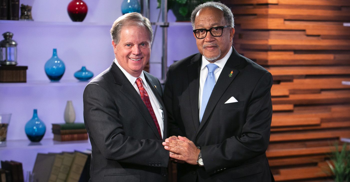 Senator Doug Jones (D-AL) and Dr. Benjamin F. Chavis Jr., President and CEO of the National Newspaper Publishers Association meet for an Exclusive Fireside Chat on Black voter turnout, the Reauthorization of the Voting Rights Act, bipartisan politics, the Futures Act, environmental justice and the administration's current military actions.