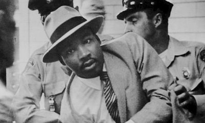 Dr. Martin Luther King, Jr. being arrested in Montgomery, Alabama, for "loitering" in 1958. (Photo: Charles Moore, The MOntgomery Advertiser / Wikimedia Commons)