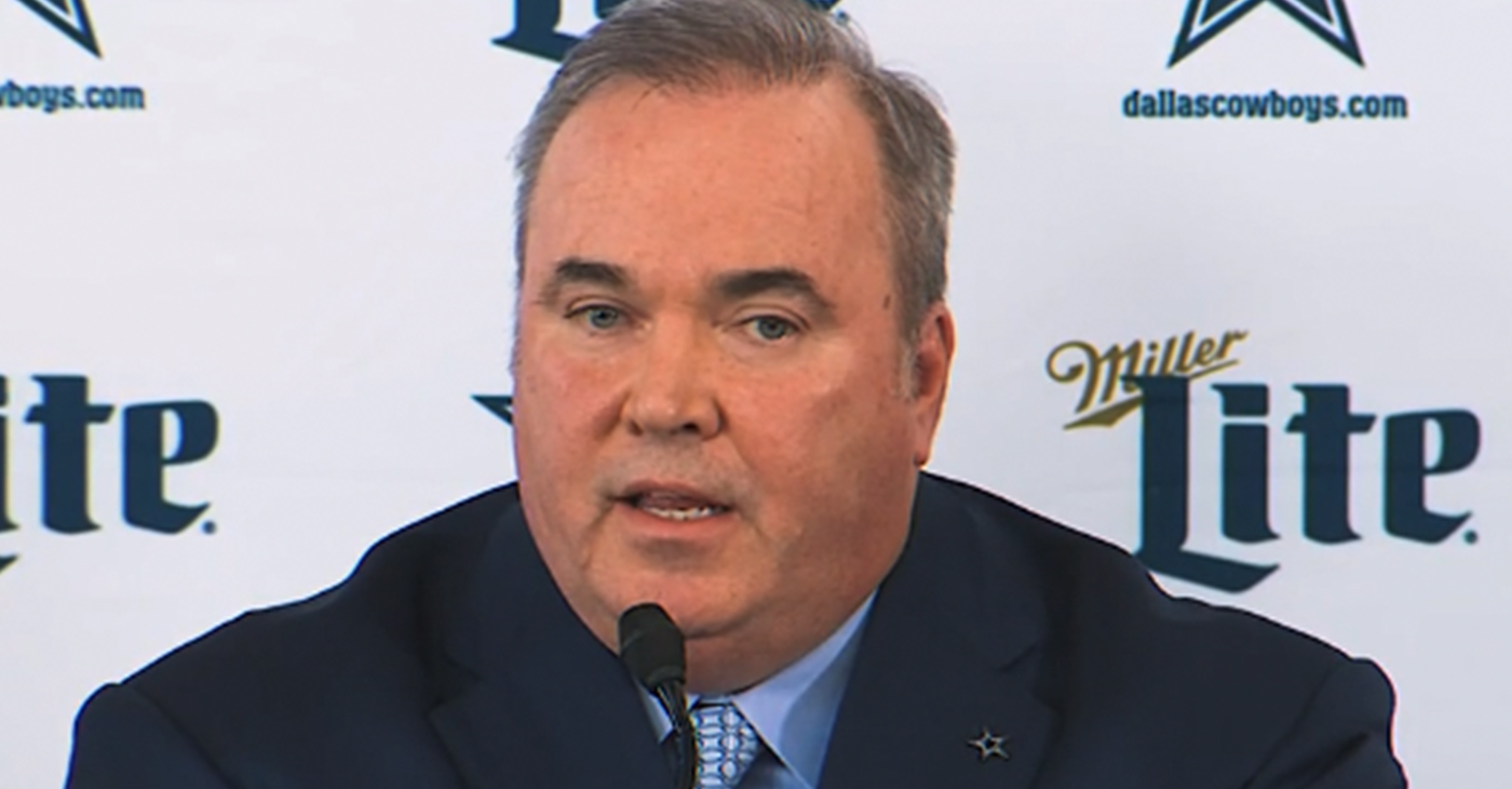 New head coach of the Dallas Cowboys Mike McCarthy reminds everyone he won his first Super Bowl here in North Texas and looks forward to bringing the Boys back to the Super Bowl. (Image screenshot from Dallas Cowboys press conference recap video)